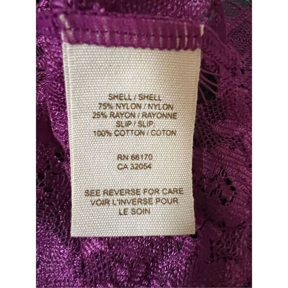 Free People Sheer Lace purple Slip/Mini Dress W/Ruffled Bodice Women’s Small - Picture 6 of 7